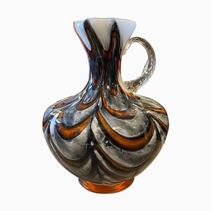 Mid-Century Modern Red and Gray Opaline Glass Jug by Carlo Moretti, 1970s