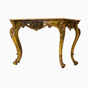 Louis XIV Style Gilded Console with Marble Top