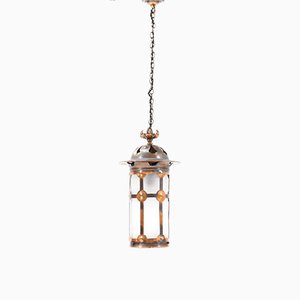Art Nouveau Arts & Crafts Patinated Copper Lantern, 1900s