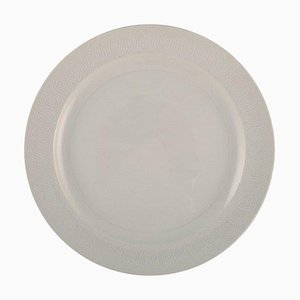 Plato de servicio grande ovalado en blanco de Axel Salto para Royal Copenhagen, años 60