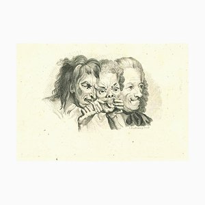 Thomas Holloway, Trois Personnages Grotesques, Gravure à l'Eau-Forte, 1810