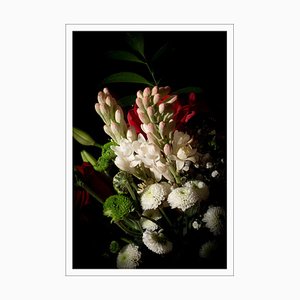 Flowers with Caravaggio Light, Still Life Giclée Photo, 2021