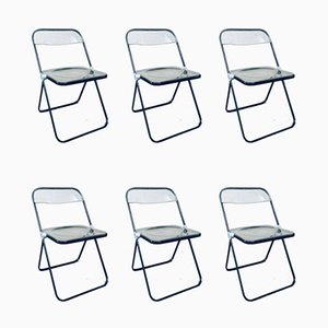 Plia Folding Chairs by Giancarlo Piretti for Anonima Castelli, Italy, 1960s, Set of 6