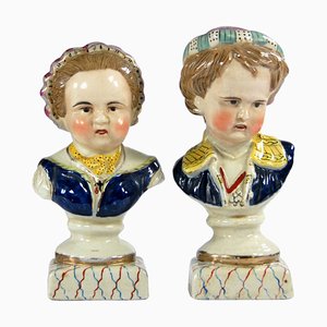 Vintage Staffordshire Busts, Set of 2