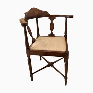 Antique Edwardian Inlaid Mahogany Corner Chair