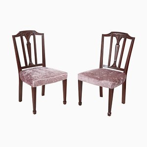 Antique Mahogany Hepplewhite Style Side Chairs, Set of 2