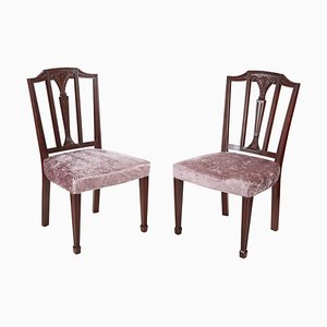 Chaises d'Appoint Style Hepplewhite Antiques en Acajou, Set de 2