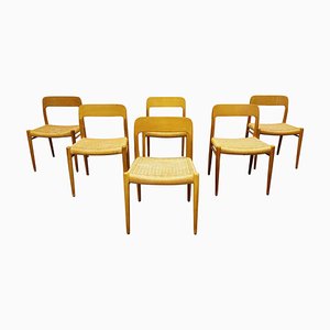 Model 75 Dining Chairs by Niels Otto Moller, 1960s, Set of 6