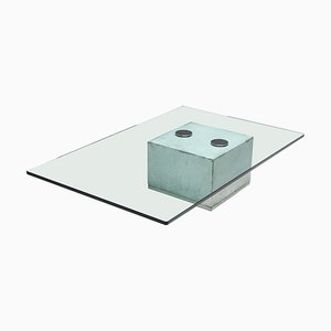 Concrete and Glass Coffee Table by Saporiti for Saporiti Italia