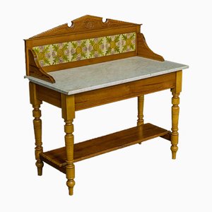 Late Victorian Pine Washstand with Marble Top