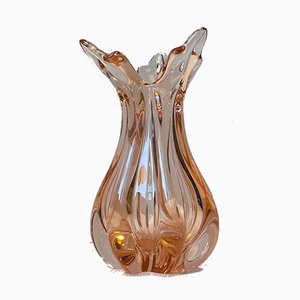 Vase Torsadé en Verre de Murano Rose de Seguso, 1960s