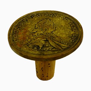 Brass Coin Bottle Stopper by Carl Auböck, Austria, 1950s