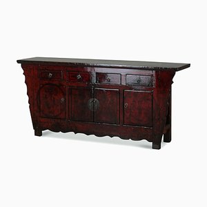 Credenza antica laccata rossa