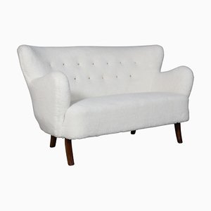 2-Sitzer Sofa aus Lammwolle von Alfred Christensen für Slagelse Møbelværk, 1940er