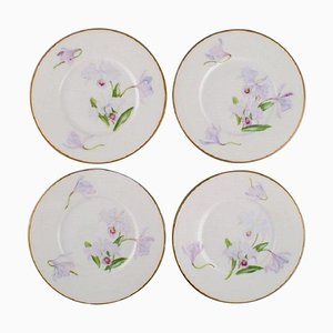 Antique Royal Copenhagen Plates in Porcelain with Iris Flowers, Set of 4