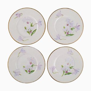 Piatti Royal Copenhagen antichi in porcellana con fiori di iris, set di 4