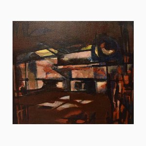 Albert Ferenz, Alemania, óleo sobre lienzo, composición abstracta, 1974