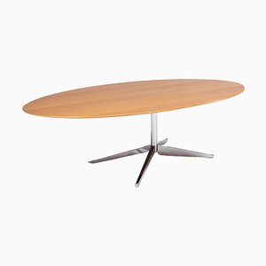 Oval Oak Dining Table or Desk by Florence Knoll for Knoll