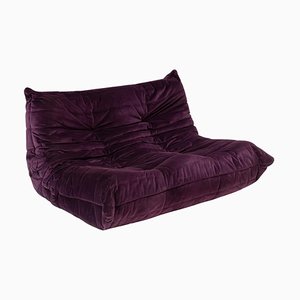 Togo Purple 2 Seater Sofa by Michel Ducaroy for Ligne Roset