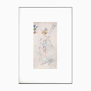 Alfredo Edel, Arlecchino, Acquarello, 1904