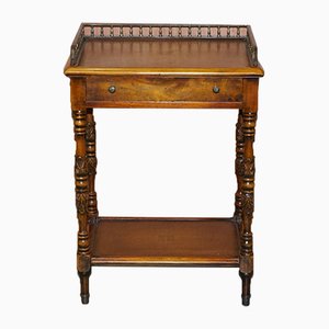 Vintage Walnut Whatnot Side Table with Leather Inlay from Theodore Alexander