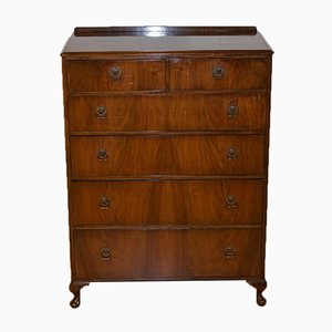 Vintage Queen Anne Flamed Walnut Chest of Drawers from Beithcraft Scotland