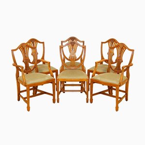 Yew Wood Wheat Ear Dining Chairs from Bradley, Set of 6