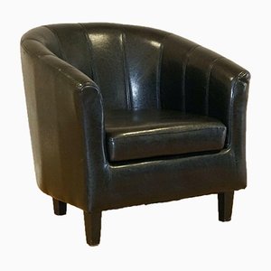 Black Leather Tub Chair