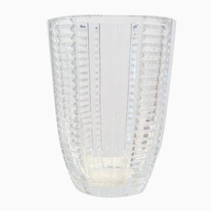 Large Art Deco Clear Glass Vase
