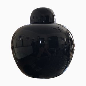 Jarrón Cinese de cristal de Murano negro de Carlo Scarpa para Venini, 1979