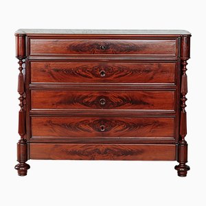 Alfonsina Period Mahogany Palm Dresser with White Marble