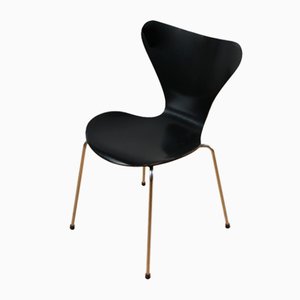 Schwarze Stühle von Arne Jacobsen für Fritz Hansen, 6er Set