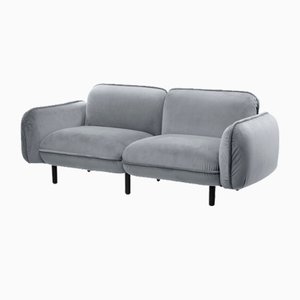 Bean 2-Seater Sofa in Gray Velvet from Emko