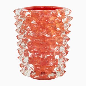 Rostrato Murano Glass Vase in Coral Pink by Ercole Barovier for Barovier & Toso