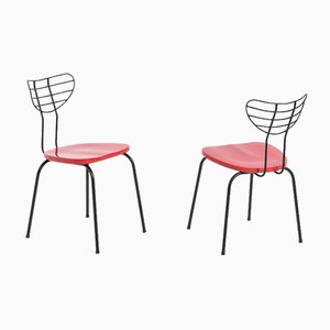 Chaises Radar Rouges par Willy Van Der Seas, Set de 2