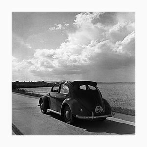 Volkswagen Beetle on the Streets Next to the Sea, Germany 1939, Printed 2021