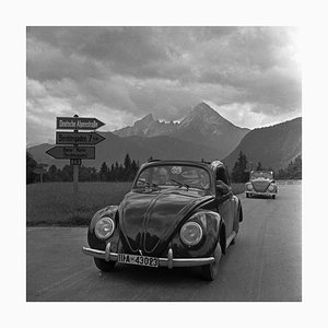 People Traveling in Volkswagen Beetle, Germany, 1939, Printed 2021