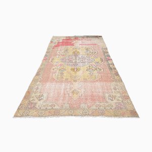 Antique Turkish Handmade Oushak Rug in Pastel Wool