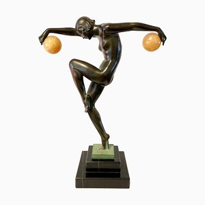 Max Le Verrier, Danseuse Aux Boules Sculpture, Spelter