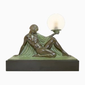 Reverie Skulptur Lampe im Art Deco Stil von Raymonde Guerbe für Max Le Verrier