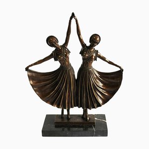Bailarines estilo Art Déco de bronce, siglo XX