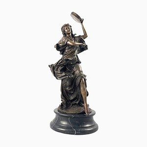 Figure en Bronze d'une Danseuse avec Tambourin, 20ème Siècle