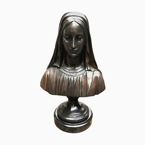 Bronze Virgin Mary Bust, France, 20th Century