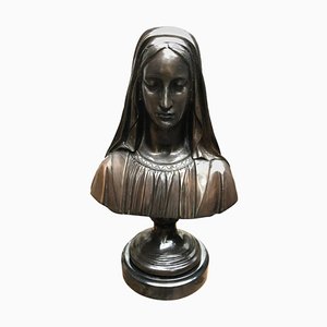 Busto de la Virgen María de bronce, Francia, siglo XX