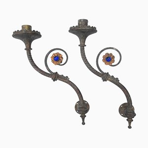 19th Century Gothic Brass Candelabras from Hardman, Set of 2