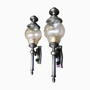French Nickel-Plated Lanterns, 20th Century, Set of 2
