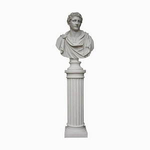 Mark Antony Bust, Sculpture and Column, 20th-Century