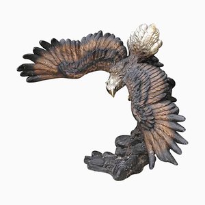 Escultura grande de bronce de un águila calva estadounidense, siglo XX