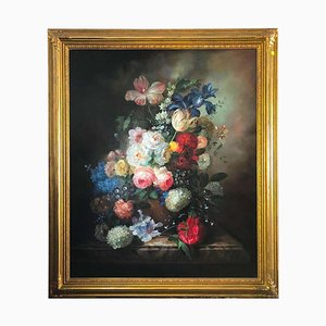 Bouquet of Carnations, Still Life by S. Pecora, 20th Century