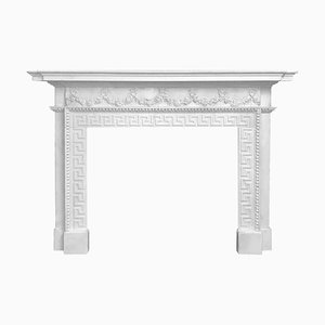 18th Century Hand Carved Palladium Fireplace in White